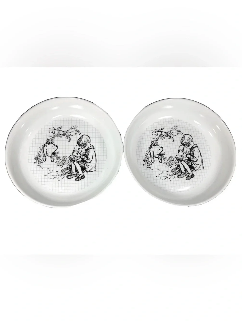 Disney Winnie The Pooh Sketchbook Dinner Bowls 8.5 Inches Set of 2 NEW NWT